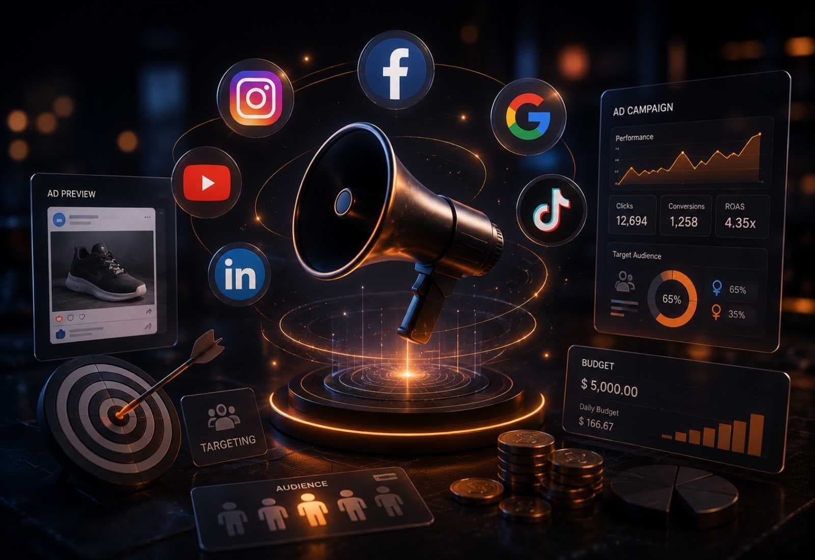 لوحة استراتيجية لإعلانات مدفوعة